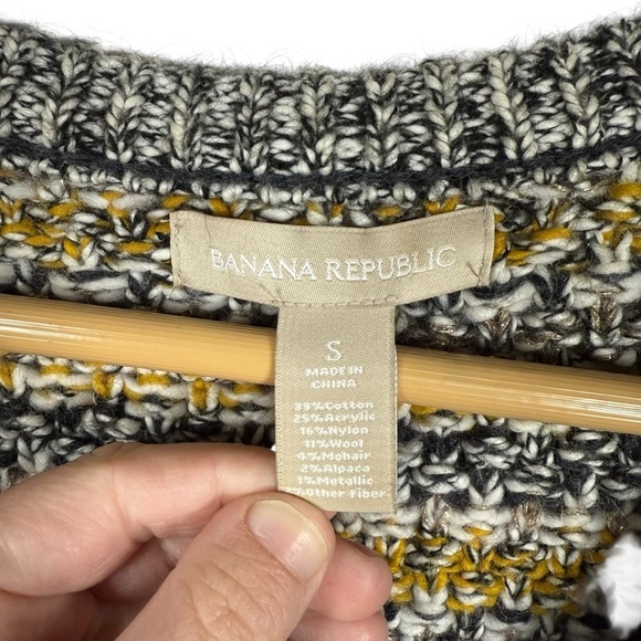 Banana Republic Chartreuse Wool Mohair Blend Sweater Jacket Multi Size S - Picture 7 of 10